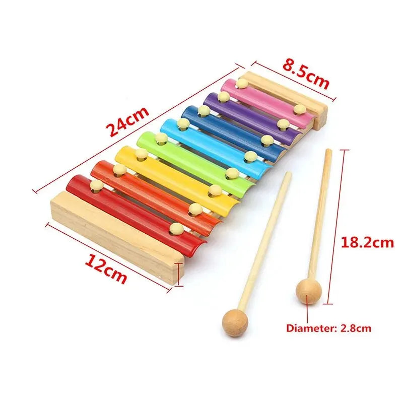 8-Skalen-Xylophon, pädagogisches Percussion-Xylophon, Lernen, professionelles Kinder-Xylophon aus Holz für Band, Anfänger, Geburtstagsgeschenk