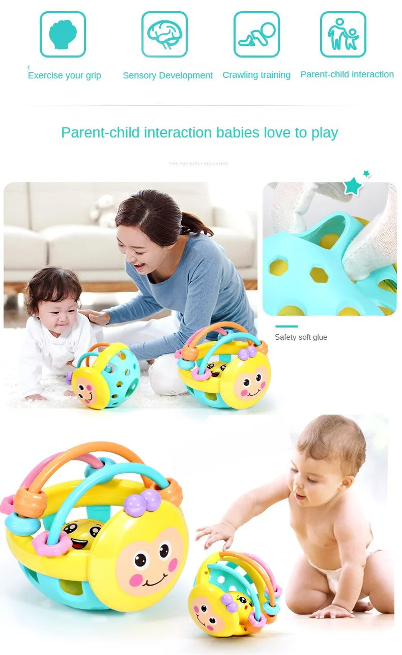 1 Pc 10 cm Baby Spielzeug Fangen Ball Biegsame Baby Walker Rasseln Entwickeln Intelligenz Ball 0-12 Monate kunststoff Glocke Rassel Puppe