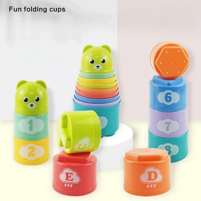 Kid Brain Response Battle Fold Cup Hand Speed Competition Fold Cup Kind Stapelspiel Früherziehung Puzzle Zug Brettspiele Spielzeug