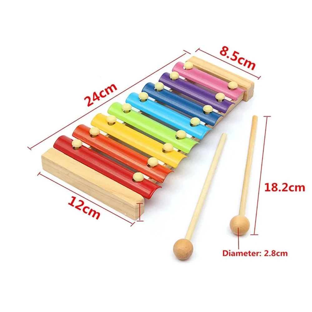 8-Skalen-Xylophon, pädagogisches Percussion-Xylophon, Lernen, professionelles Kinder-Xylophon aus Holz für Band, Anfänger, Geburtstagsgeschenk